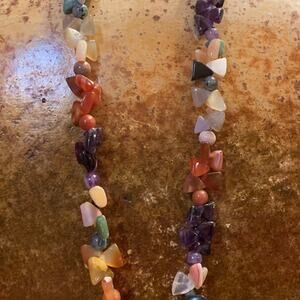 Stunning Vintage Multi Color Gemstone Necklace